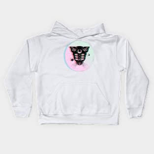 Alien Crescent Moon Cat Kids Hoodie